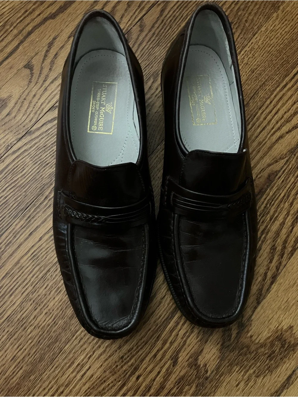 Men's Stuart McGuire Black  Leather Penny Loafers size 8D